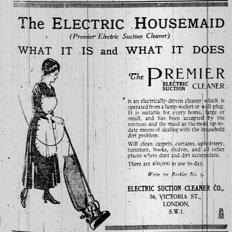 Victorian Chelsea Maid with an Early Vacuum Cleaner
